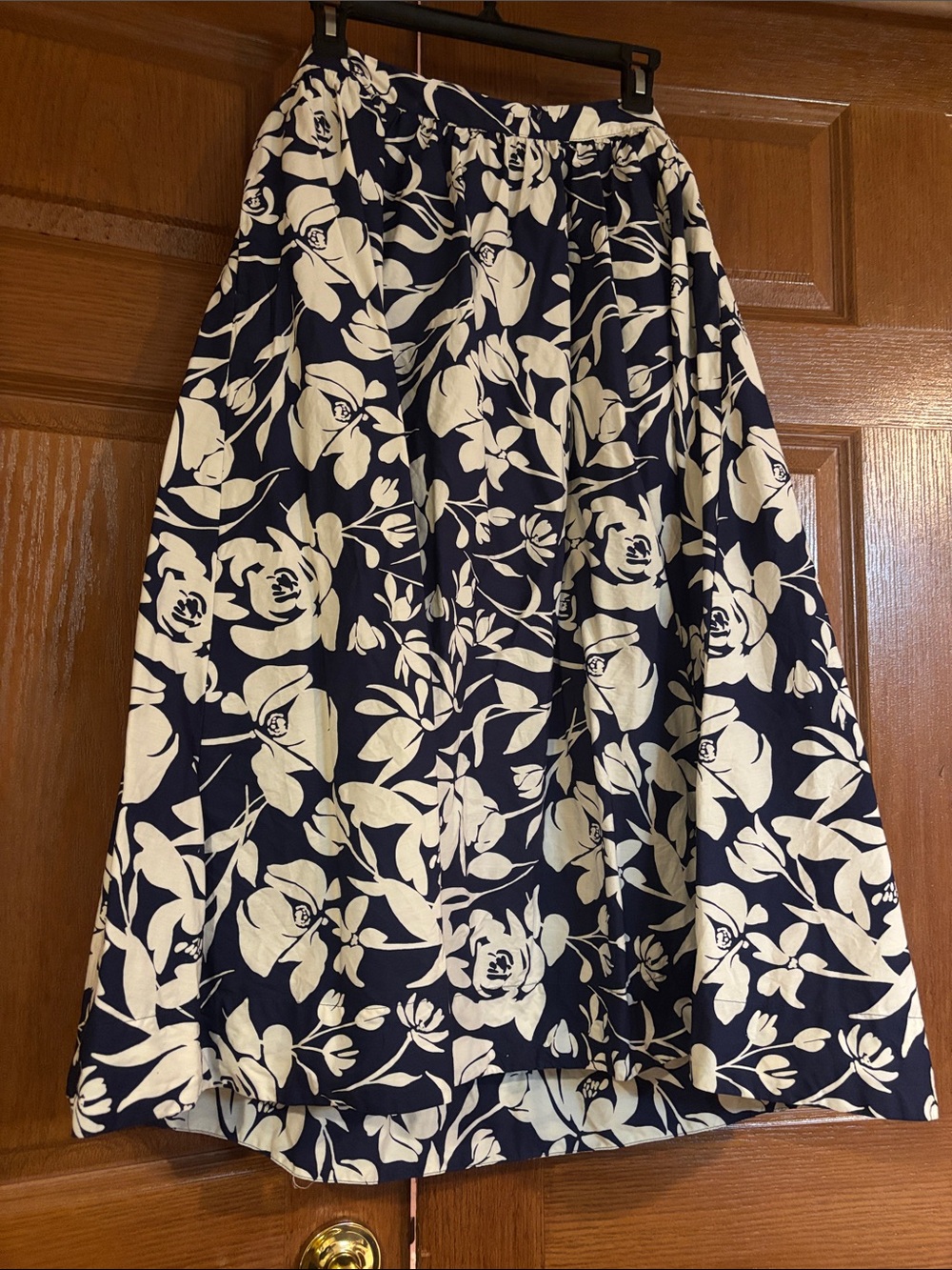 Target Navy and Cream Floral Circle Skirt